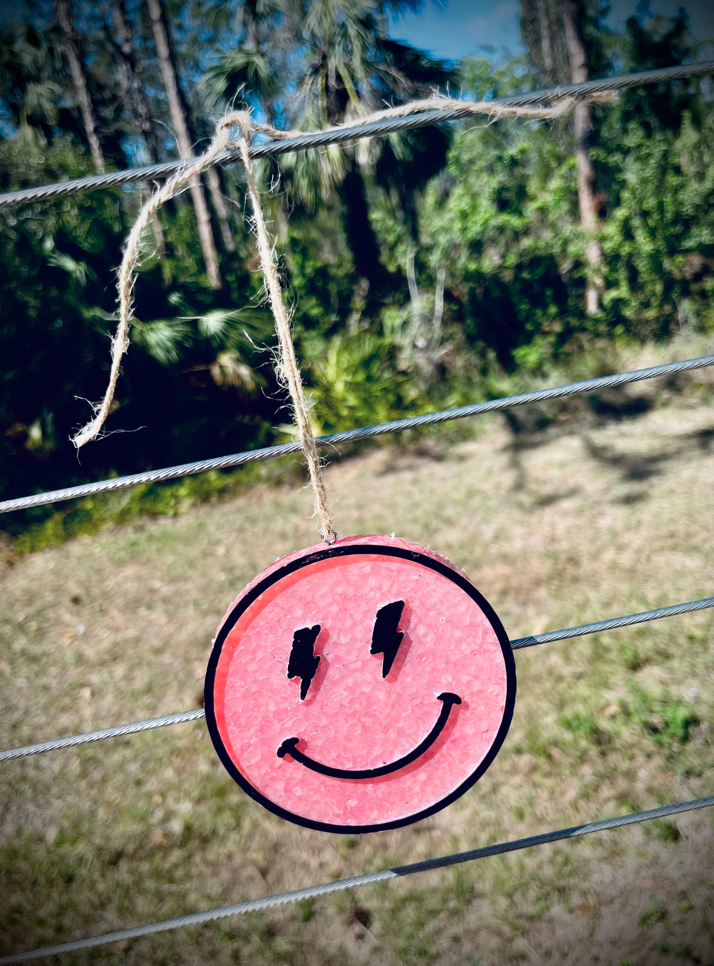 Smiley Face Car freshener Scented Love Spell